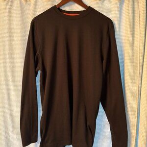 Unbranded Black Long Sleeve Waffle Knit, Men's Size Medium